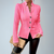 Zwarte Blazer Dames Elegant Textuur Rayon Polyester Spandex 6