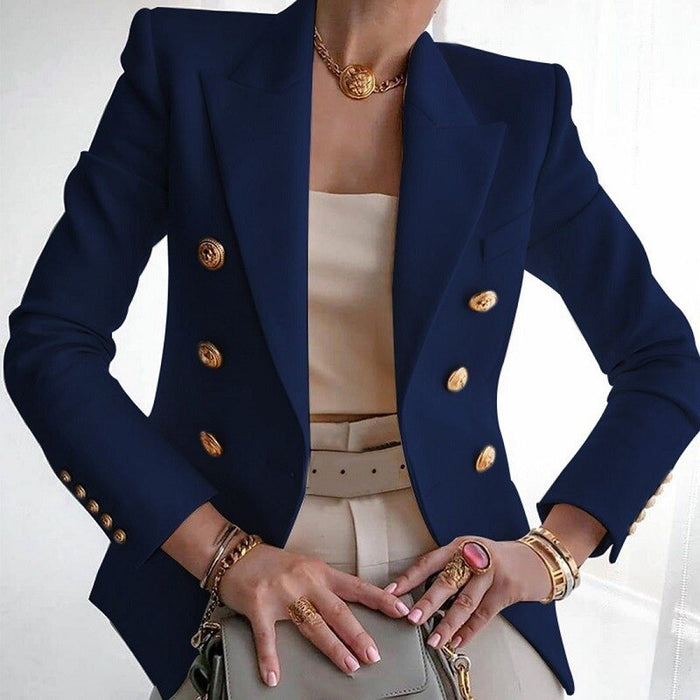 Zwarte Blazer Dames Getailleerd Luxe Stof voor Professionele en Casual Gelegenheden 3