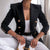 Zwarte Blazer Dames Getailleerd Luxe Stof voor Professionele en Casual Gelegenheden 8