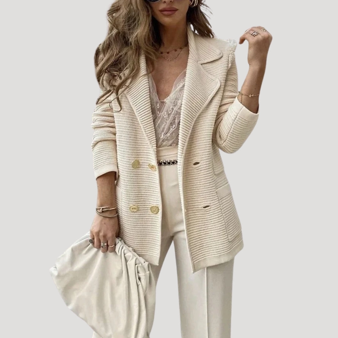 Zwarte Blazer Dames Met Dubbele Snap Stijlvol 2