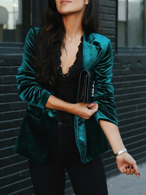 Zwarte Blazer Dames Retro Met Knoopsluiting 1