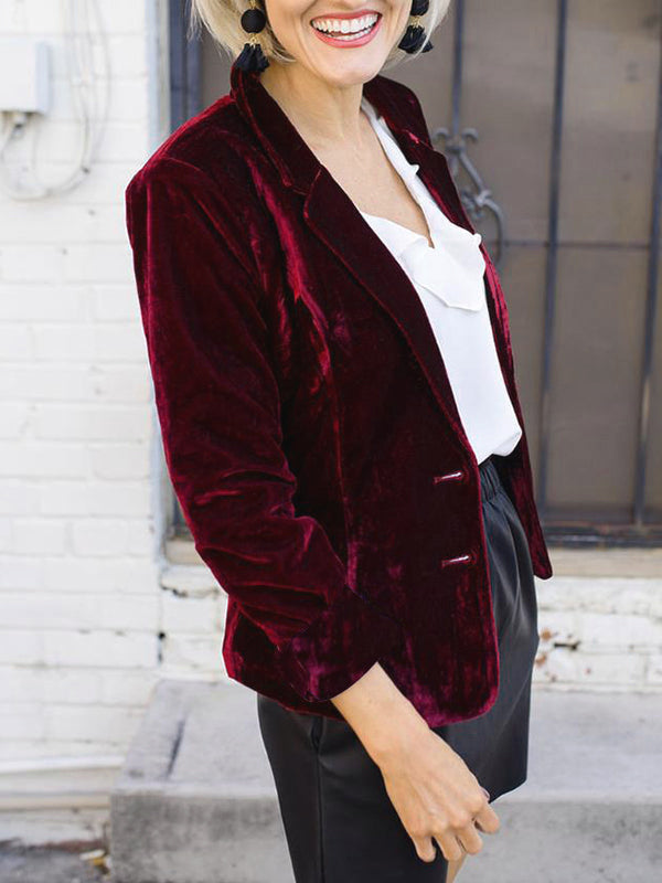 Zwarte Blazer Dames Retro Met Knoopsluiting 2