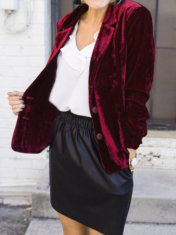 Zwarte Blazer Dames Retro Met Knoopsluiting 3