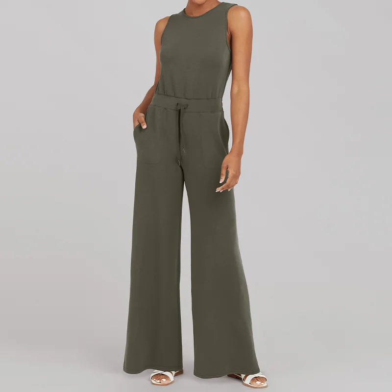 Variant image for Dames Jumpsuit Zwart Elegant Luchtig Met Wijde Pijpen-1