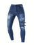 Variant image for Heren Biker Jeans Casual Denim met Gewatteerde Inserts en Ritsdetails-9