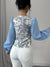 Dames Blouse V-hals Lantaarnmouwen Bloemendruk Katoen-6