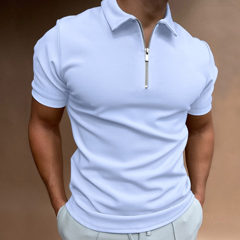 Variant image for Heren Poloshirt Korte Mouwen Met Rits 100% Katoen-37