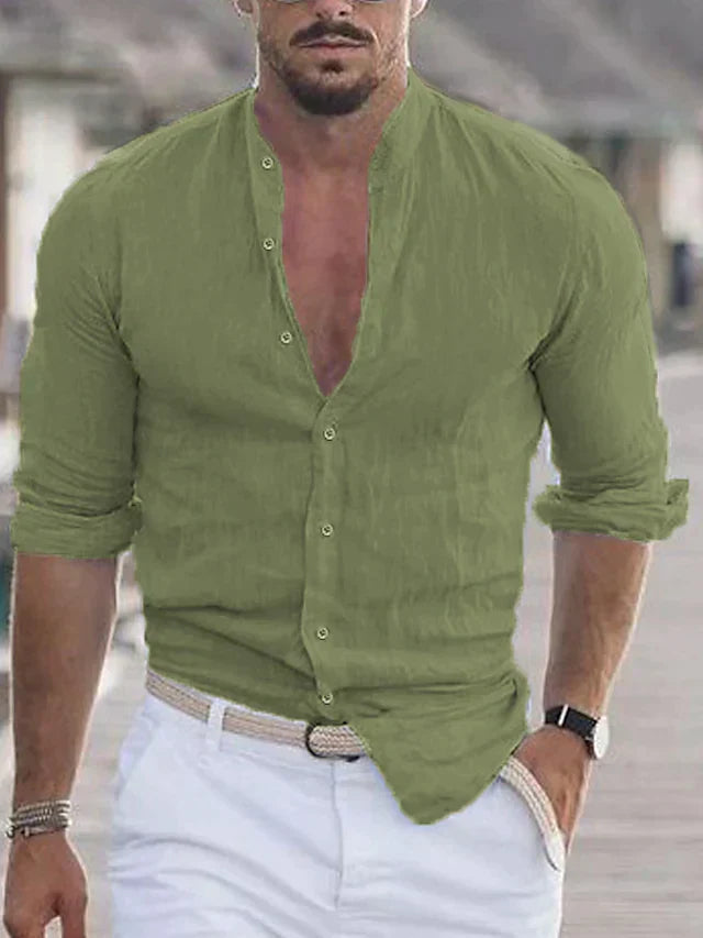 Variant image for Heren Linnen Shirt Casual Ademend 100% Linnen-2
