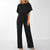 Variant image for Dames Jumpsuit Met Wijde Pijpen En Lace-Up Taille Feestelijk Zwart Polyester-8