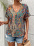 Dames Blouse V-Hals Paisley Print 100% Polyester-2