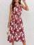 Variant image for Dames Strandjurk Nekholder Tropisch Bladpatroon Luchtig Polyester-9