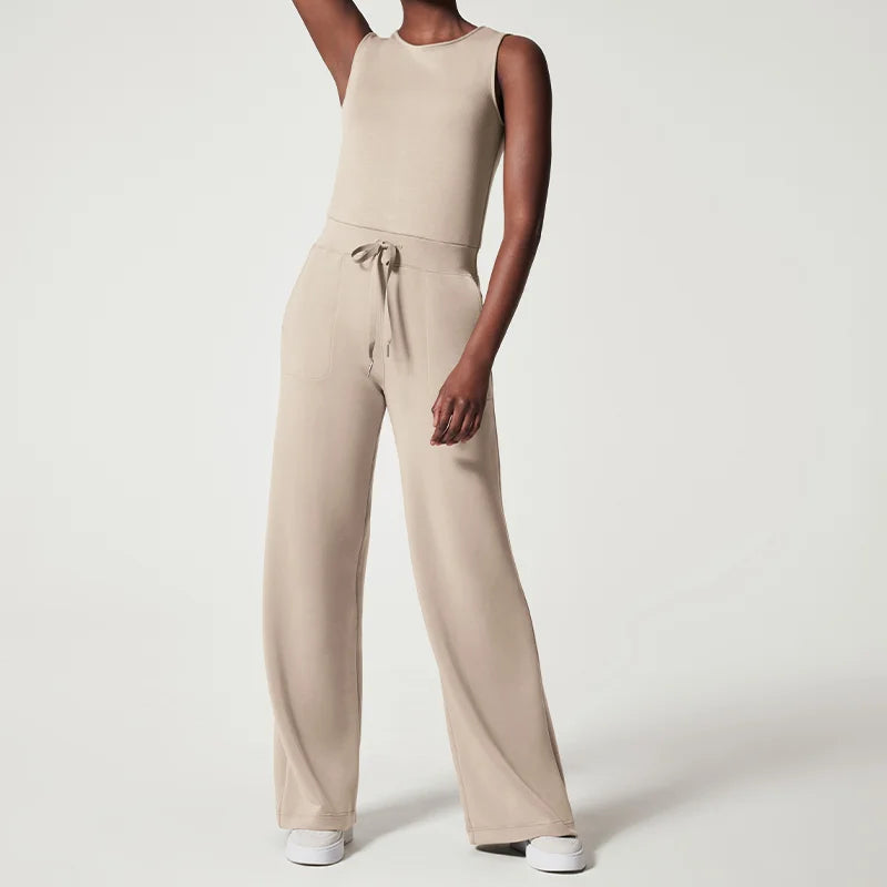 Variant image for Dames Jumpsuit Zwart Elegant Luchtig Met Wijde Pijpen-11