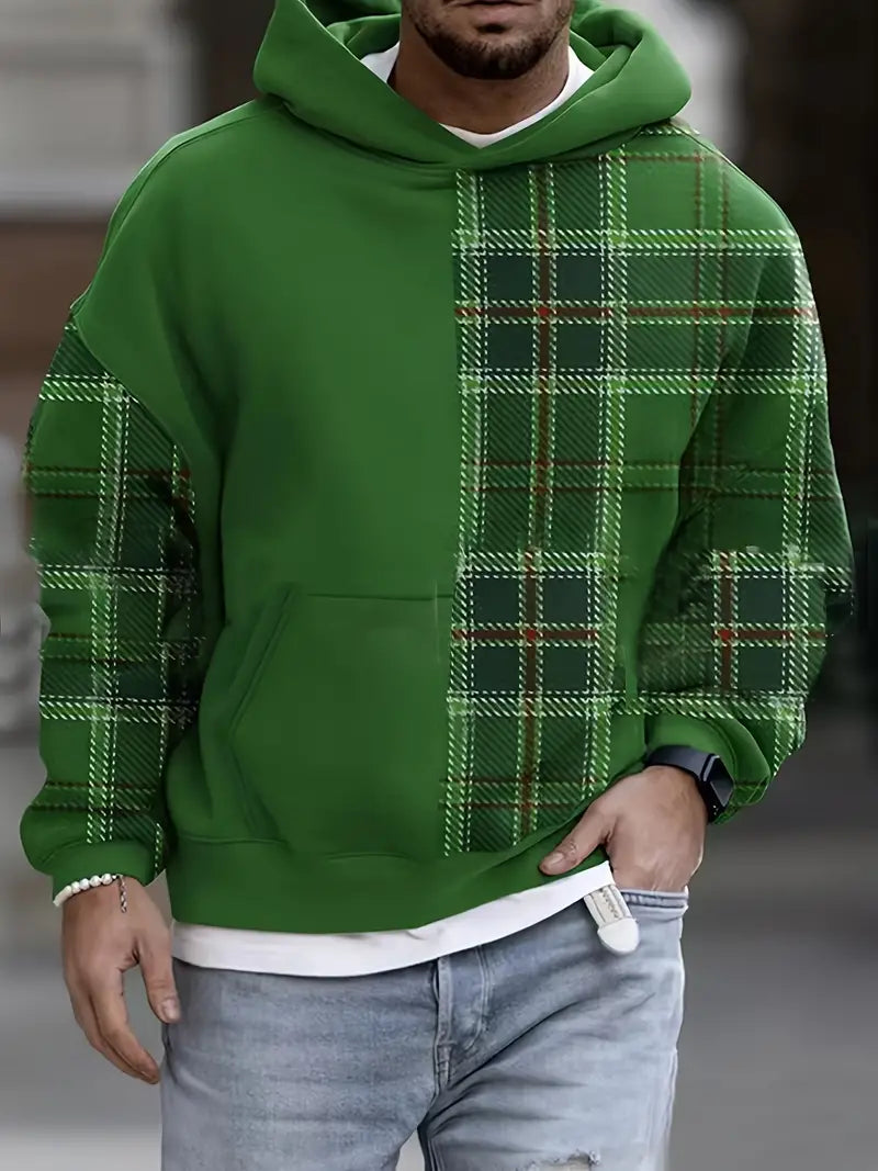 Variant image for Mannen Hoodie Geruit Casual Katoenmix-1
