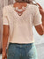 Variant image for Dames T-shirt Ronde Hals Katoen met Contrasterende Stof en Kanten Details-7
