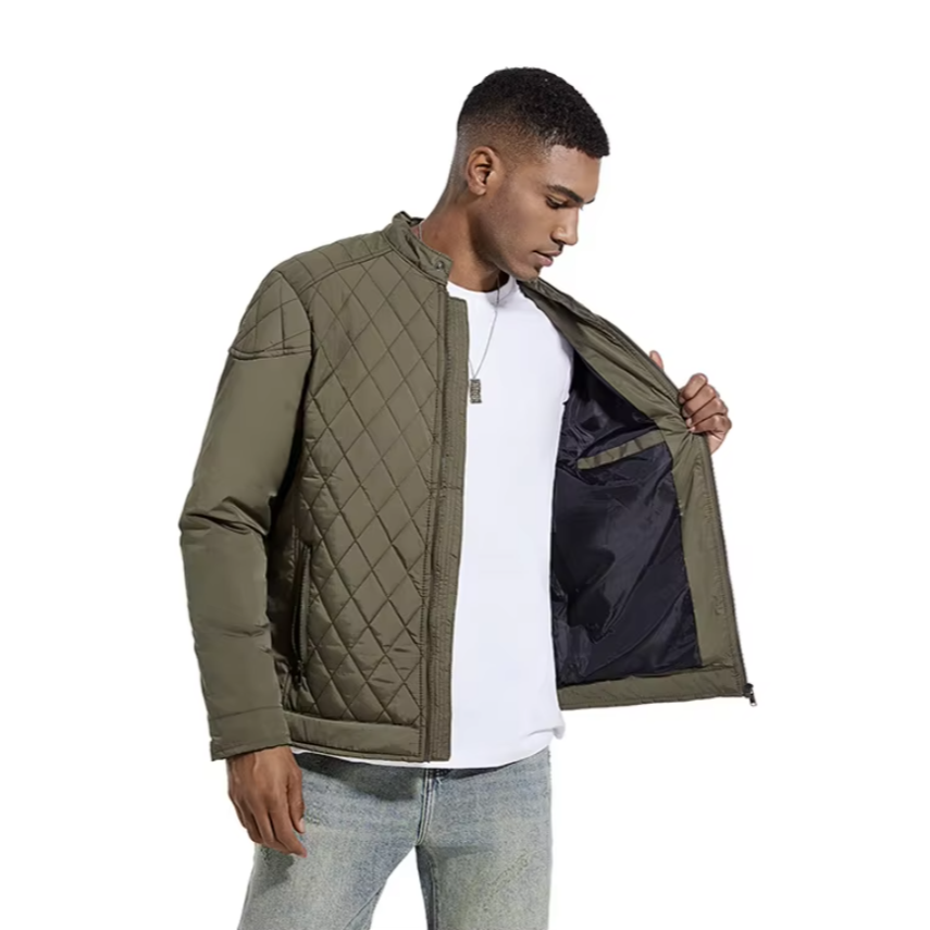 Katoenen gewatteerd bomberjack voor heren