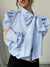 Dames Shirt Gestreept Met Grote Slijpstaart Katoenmix-5