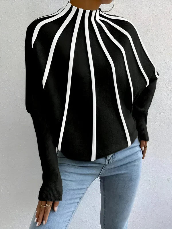 Dames Trui Streepdessin Casual Zachte Katoenmix-4