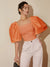 Variant image for Dames Blouse Smal Met Vierkante Halslijn Hoogwaardige Stof-25