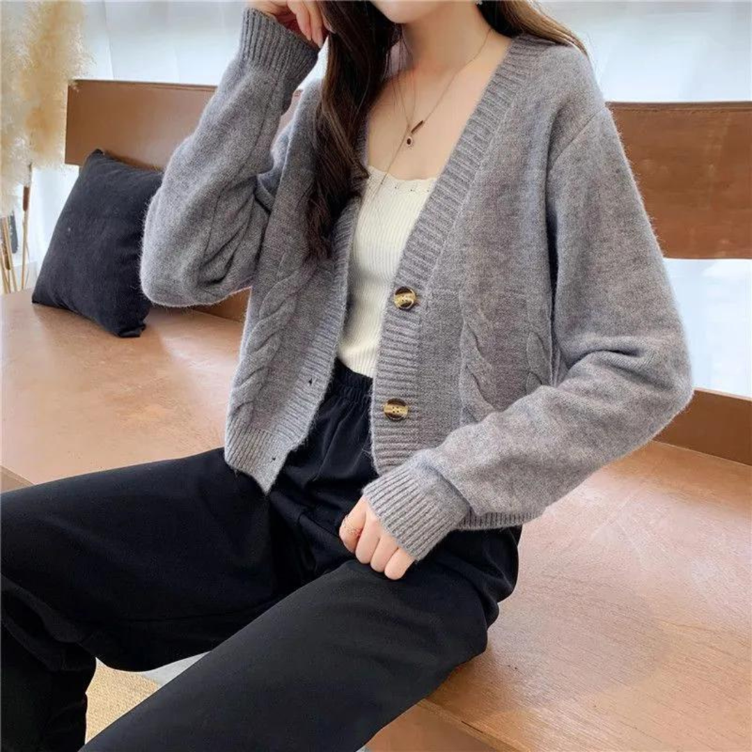 Kabelgebreid damesvest