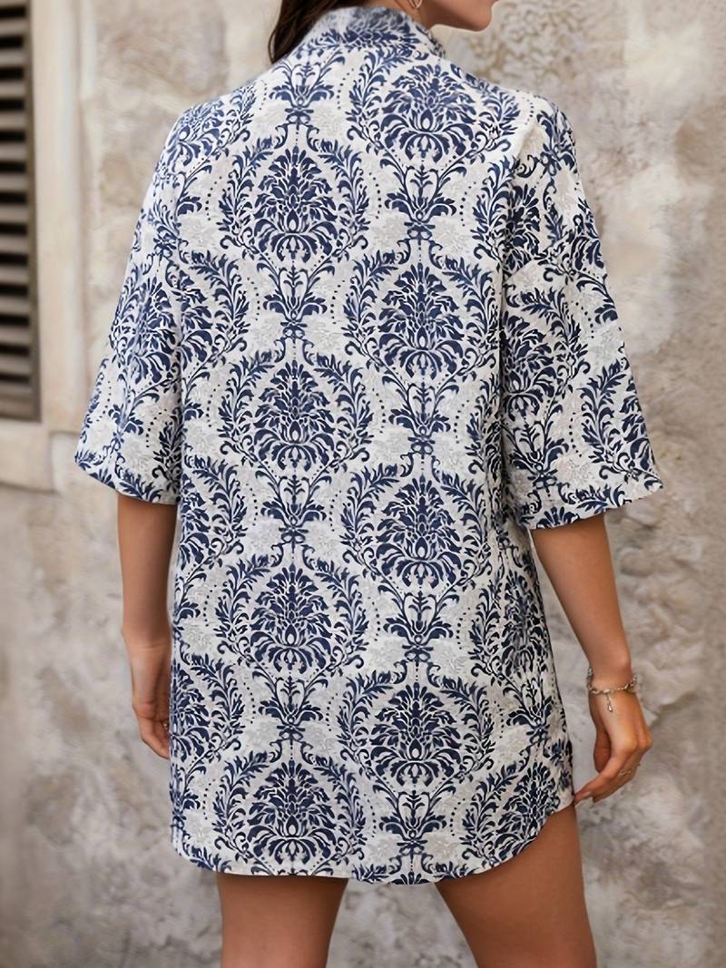 Dames Set Bloemendruk Shirt en Shorts 2 Delige Set Sportkleding Dames Set Katoen-3