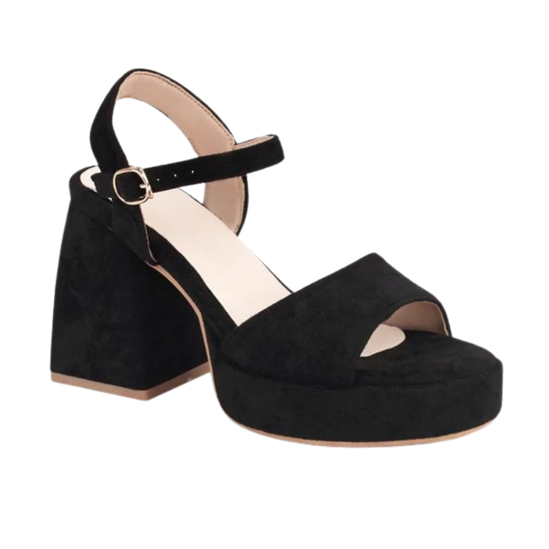 Chunky Hakken Suède Stijl Sandalen