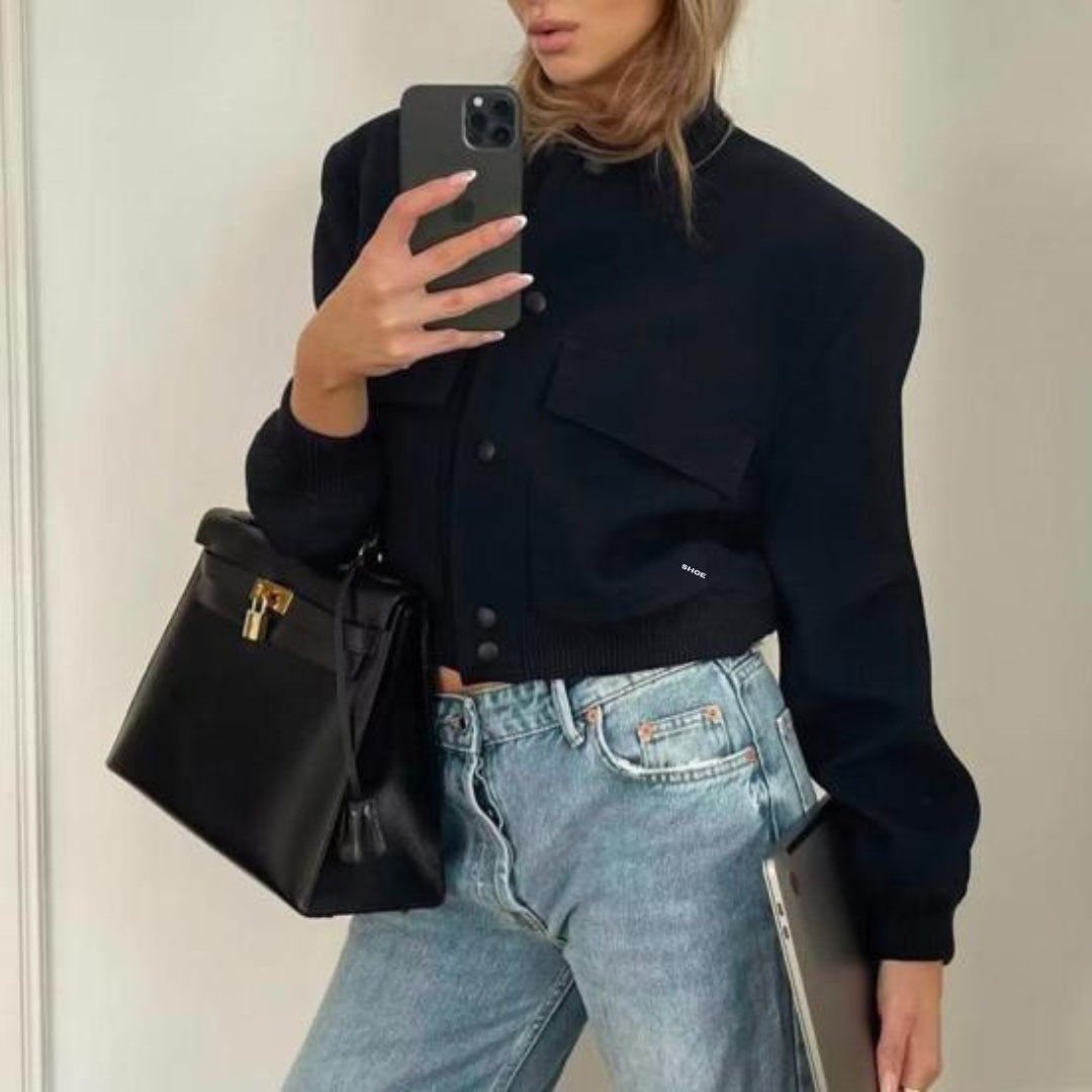 Cropped bomberjack voor dames