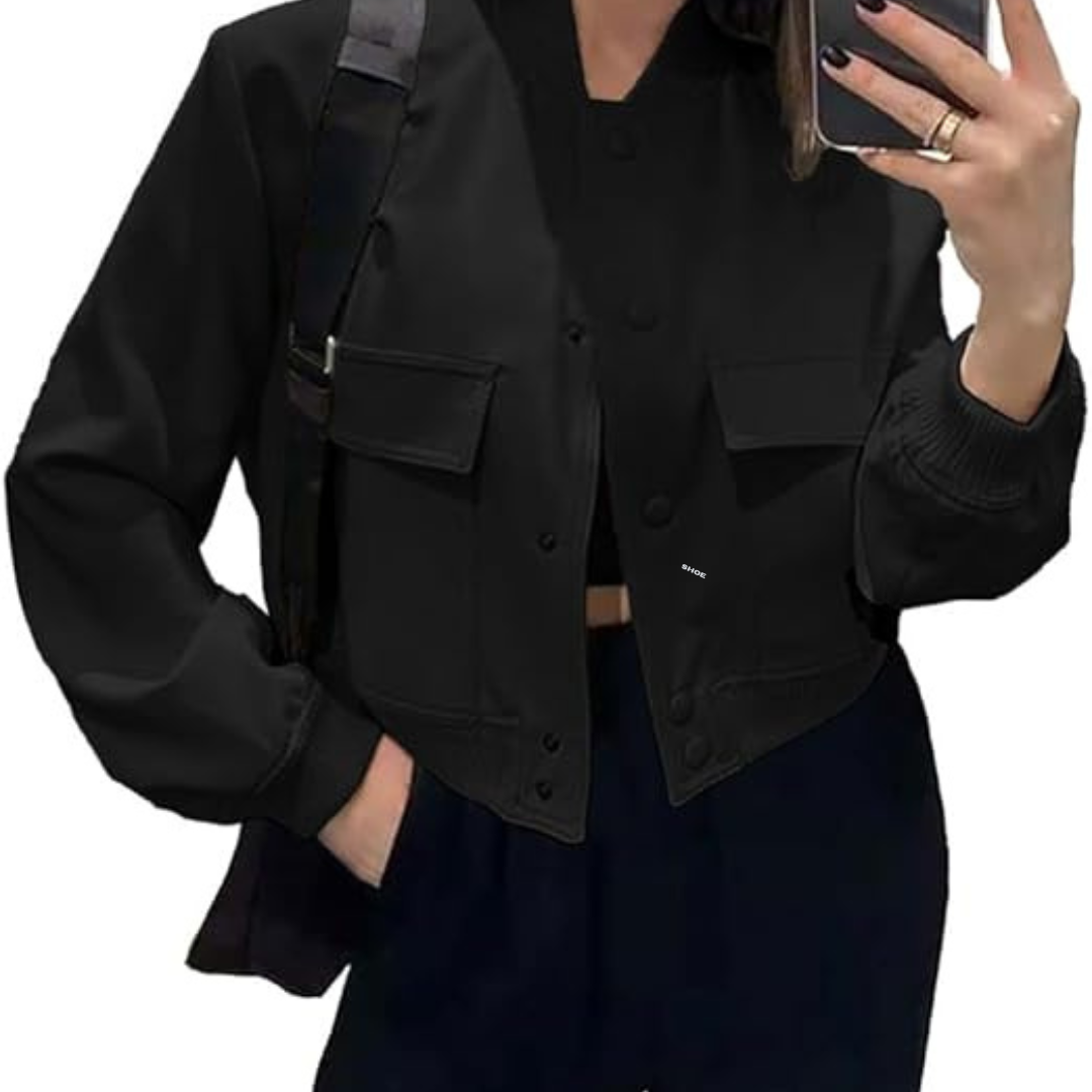 Cropped bomberjack voor dames