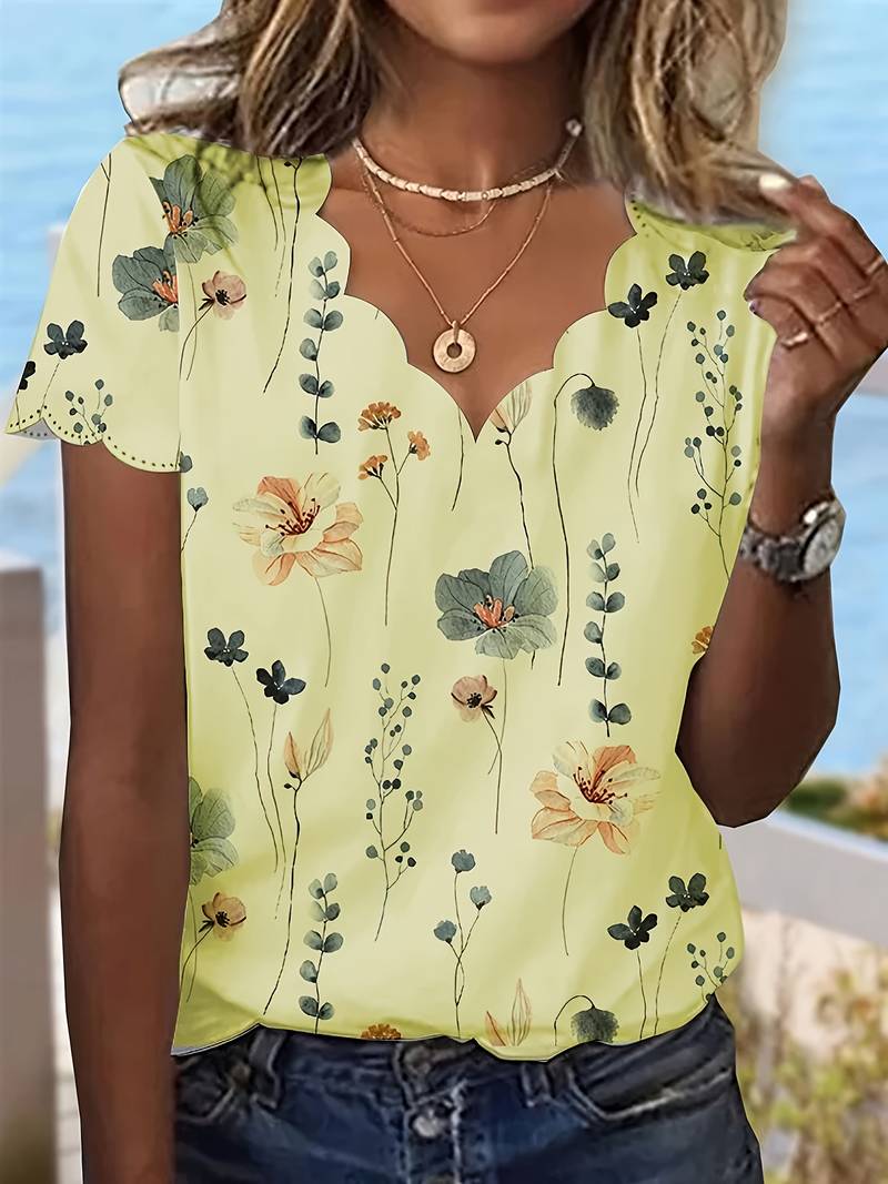 Variant image for Dames Blouse Bloemendruk Lente Losse Pasvorm Zacht Katoen-49