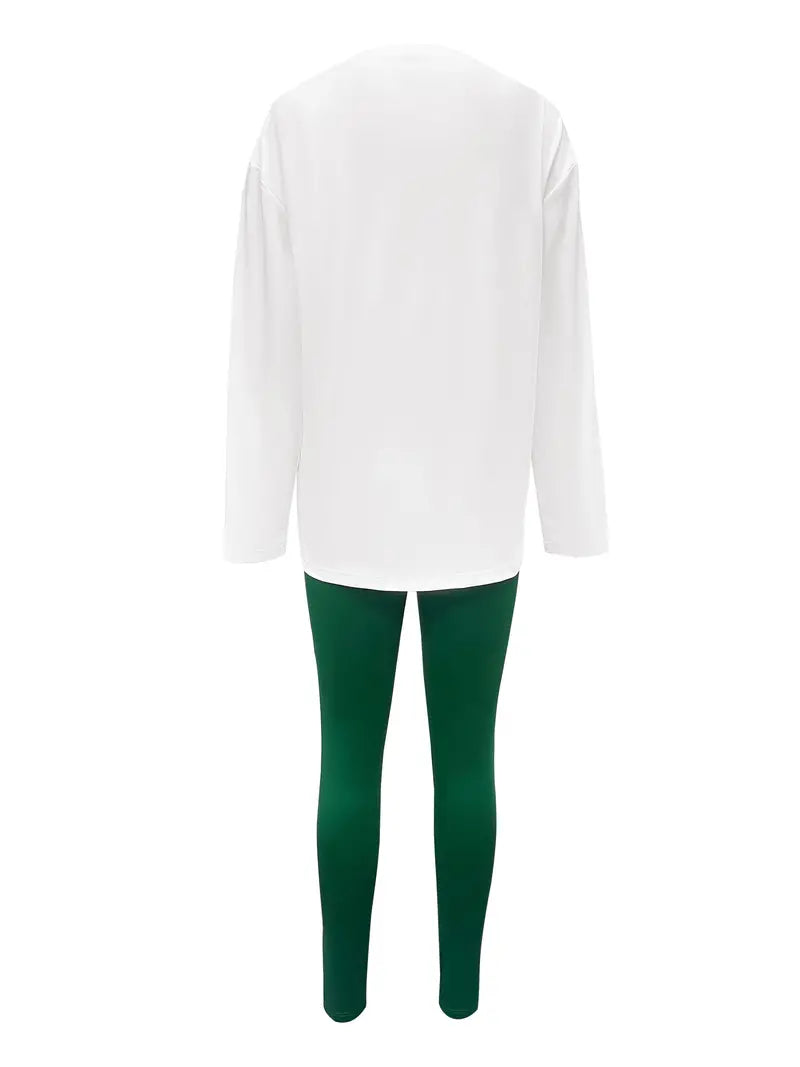 Dames T-shirt Lange Mouwen Cirkelvormige Hals Katoenmix-2