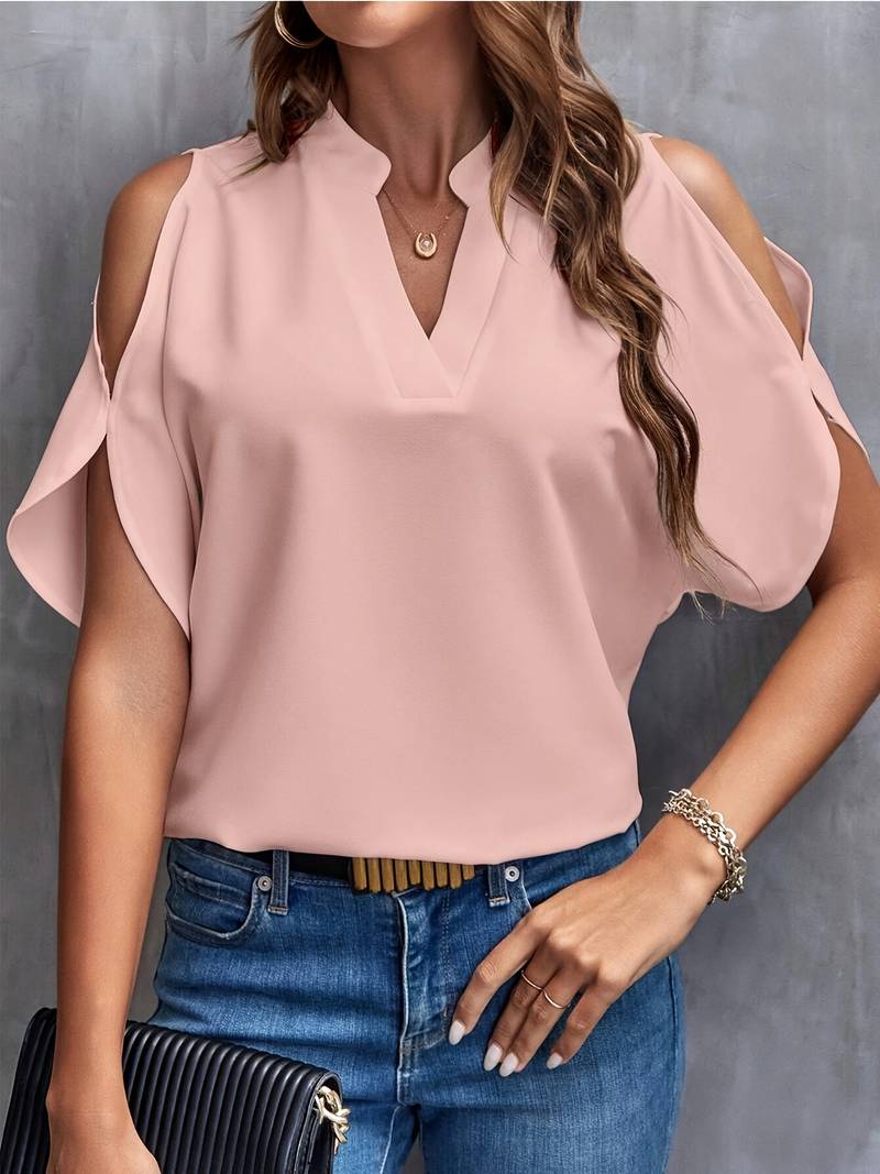 Dames Blouse Schoudervrij Ademend Katoen Luchtig Design-4