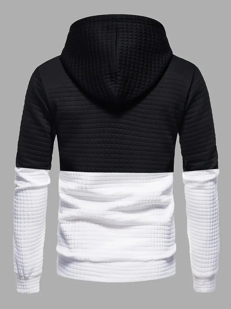 Heren Hoodie Wafelpatroon Zachte Katoenmix Casual Comfort-4