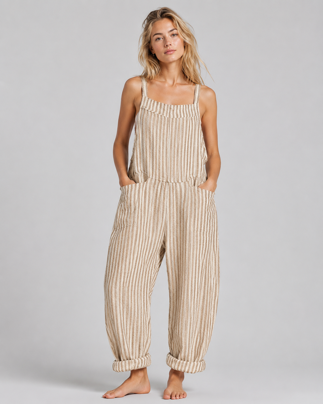 Dames Baggy Jumpsuit Luxe Stof