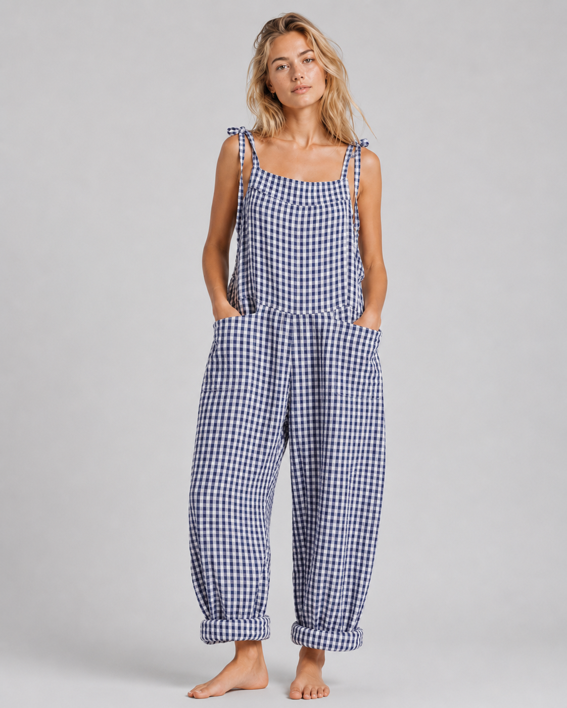 Dames Baggy Jumpsuit Luxe Stof