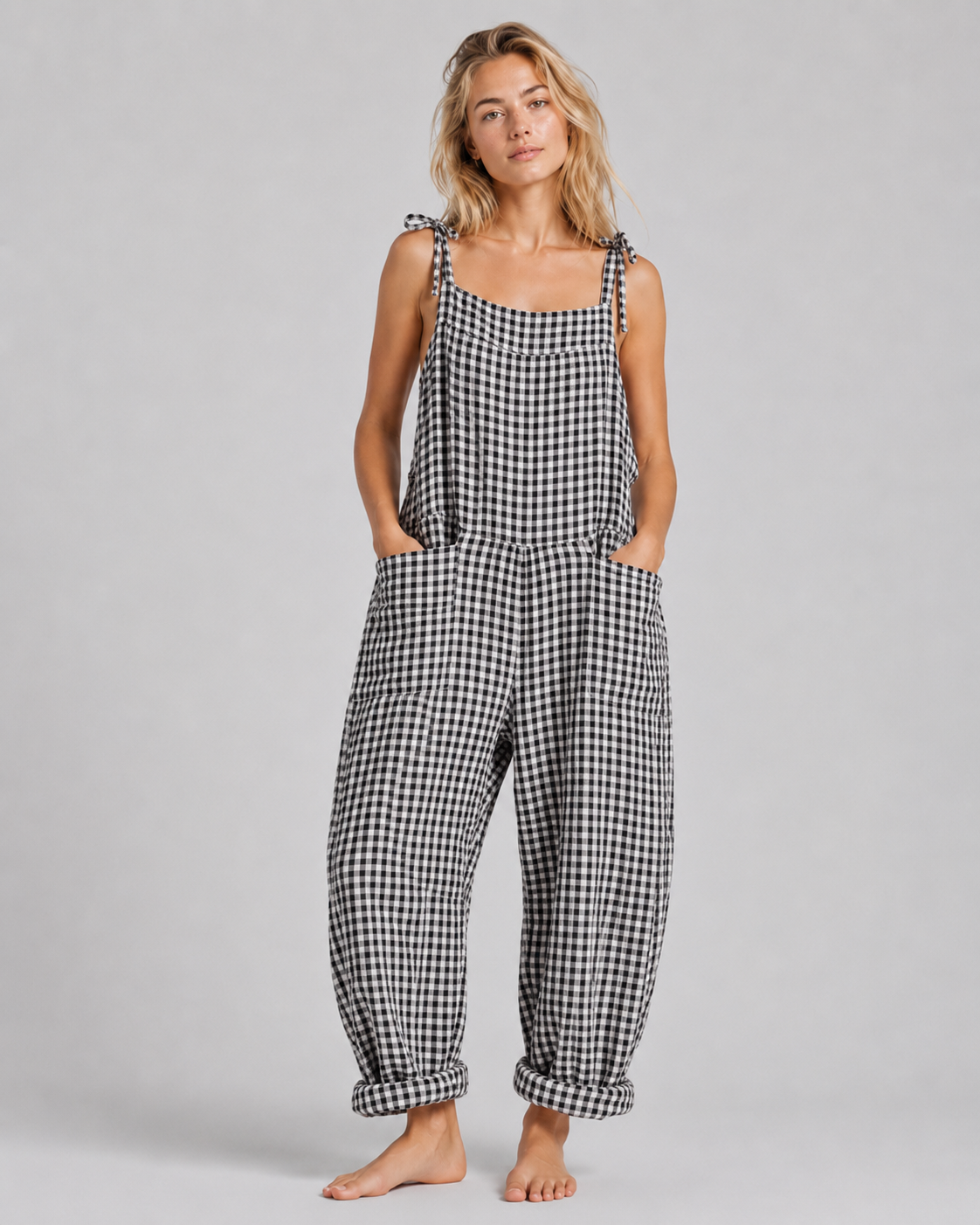 Dames Baggy Jumpsuit Luxe Stof