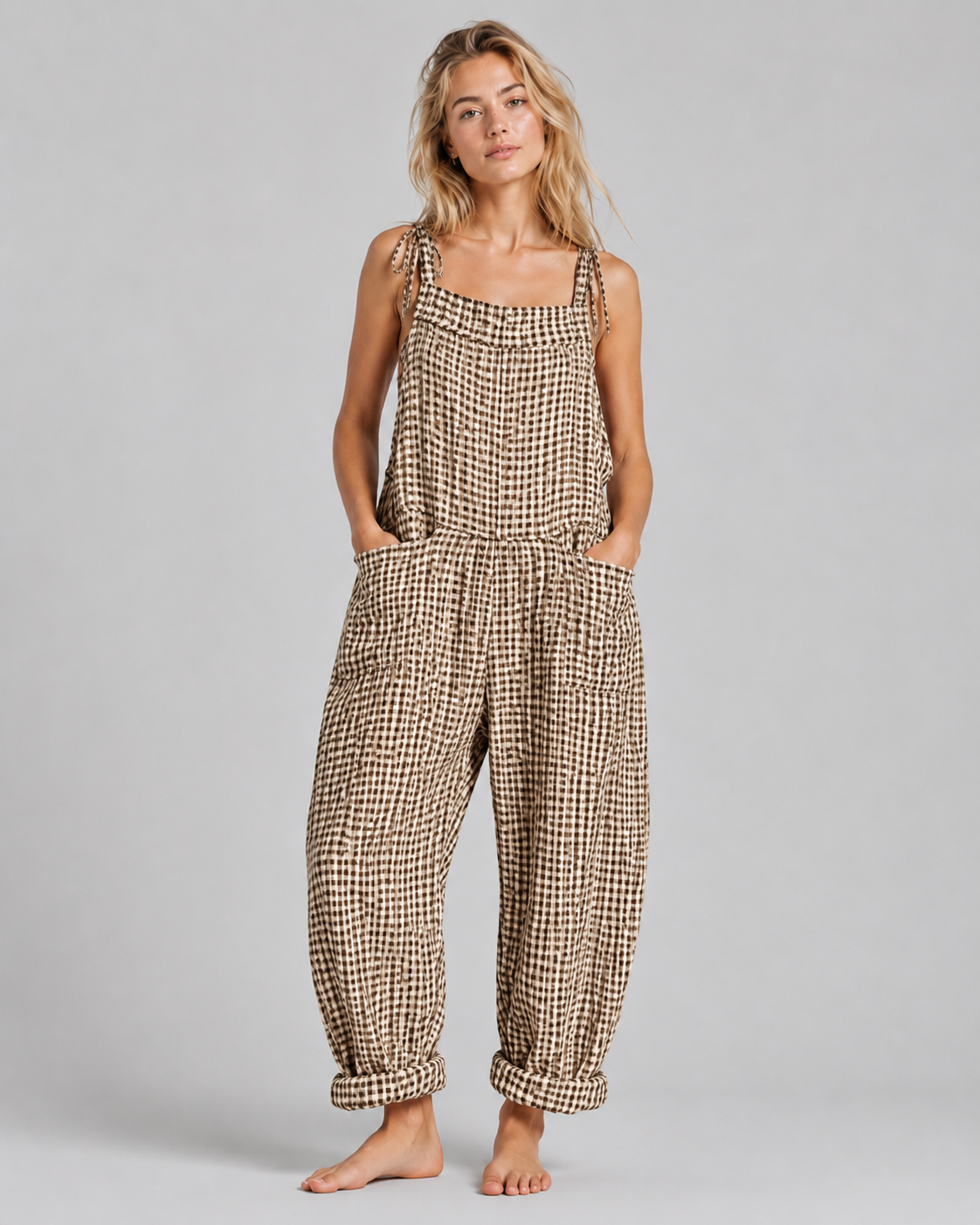 Dames Baggy Jumpsuit Luxe Stof