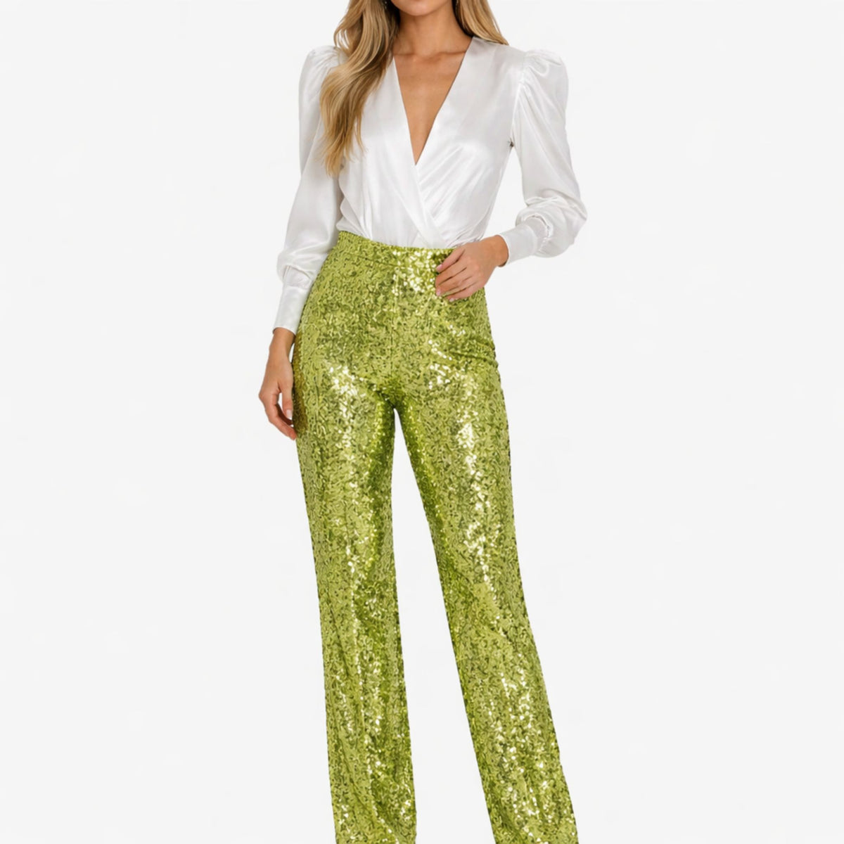 Dames Feestbroek Met Sprankelende Pailletten Elastaan