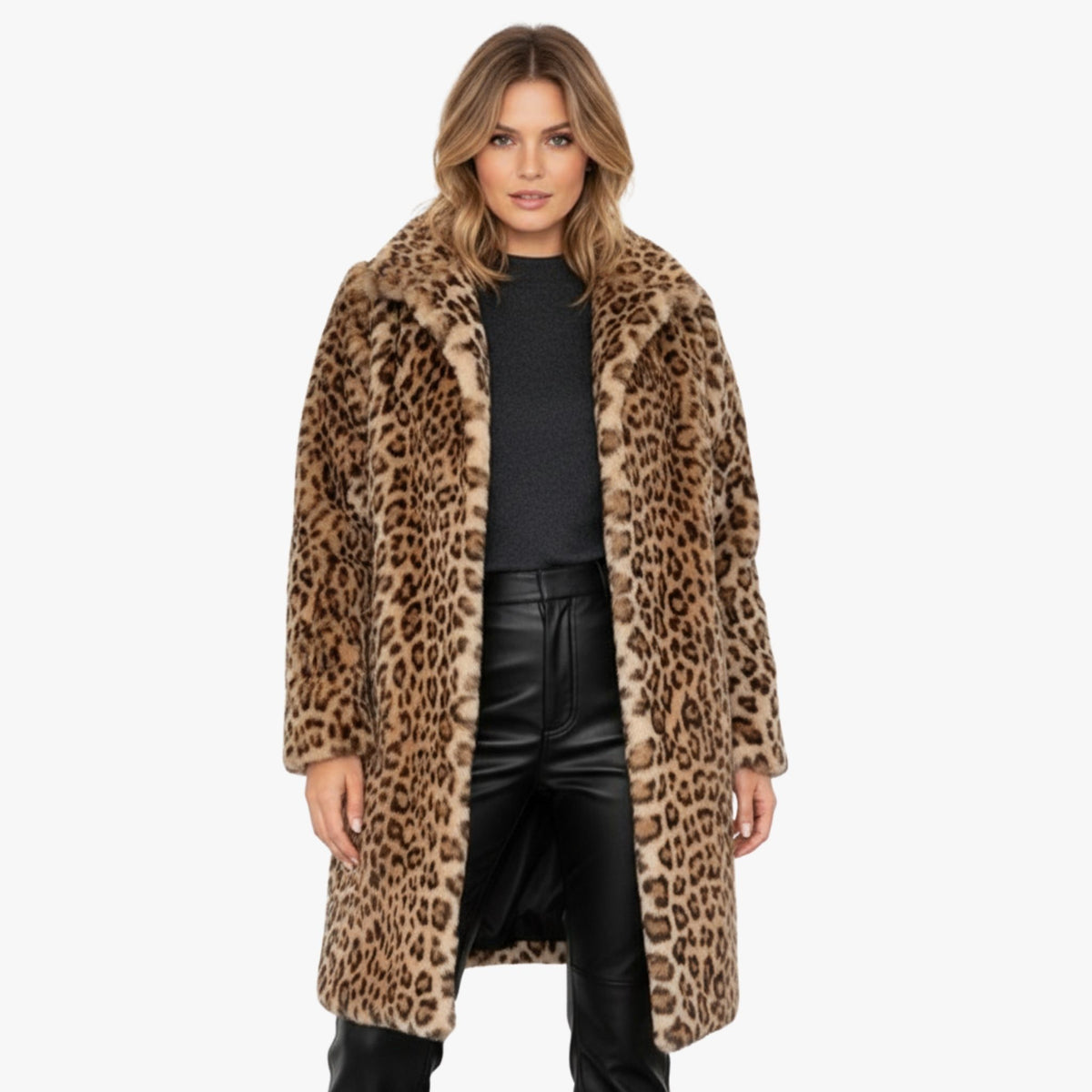 Dames Luxe Leopard Coat Chique Stijl