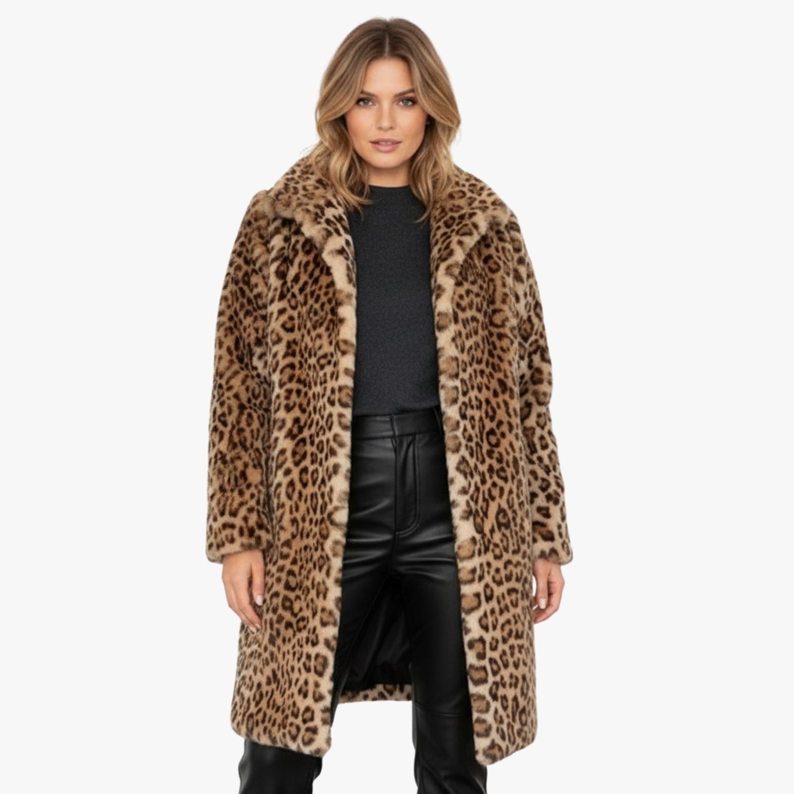 Dames Luxe Leopard Coat Chique Stijl