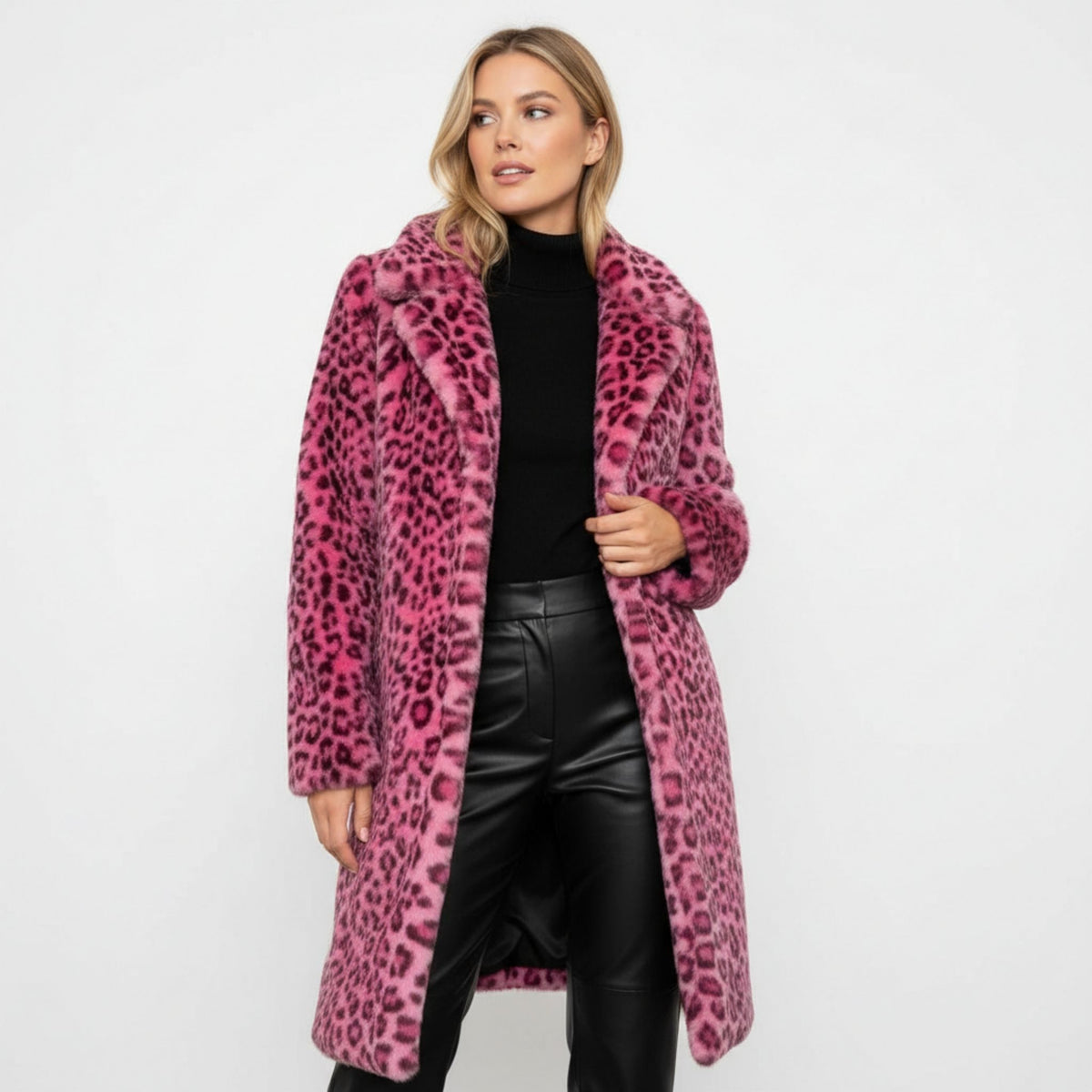 Dames Luxe Leopard Coat Chique Stijl