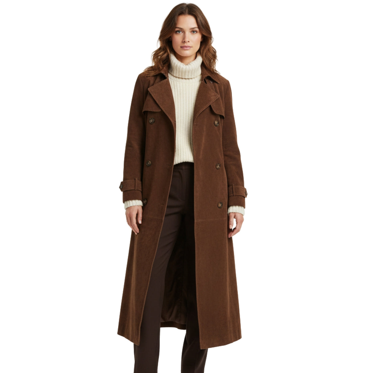 Dames Trenchcoat Getailleerd Lange Stijl