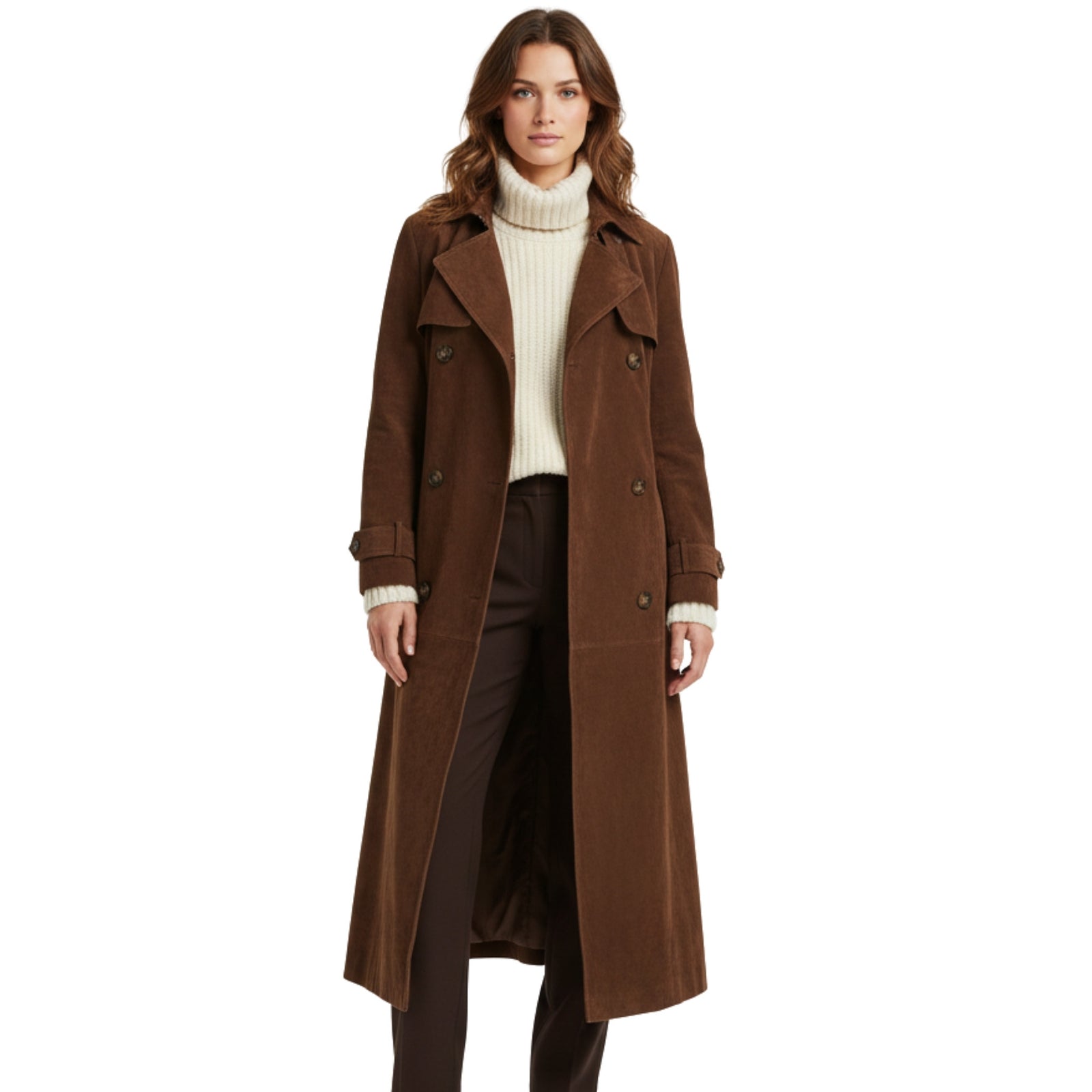 Dames Trenchcoat Getailleerd Lange Stijl