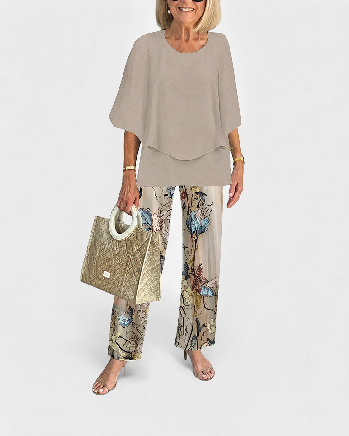 Dames Tweedelige Set Casual Chic Met Ronde Hals En Halve Mouwen