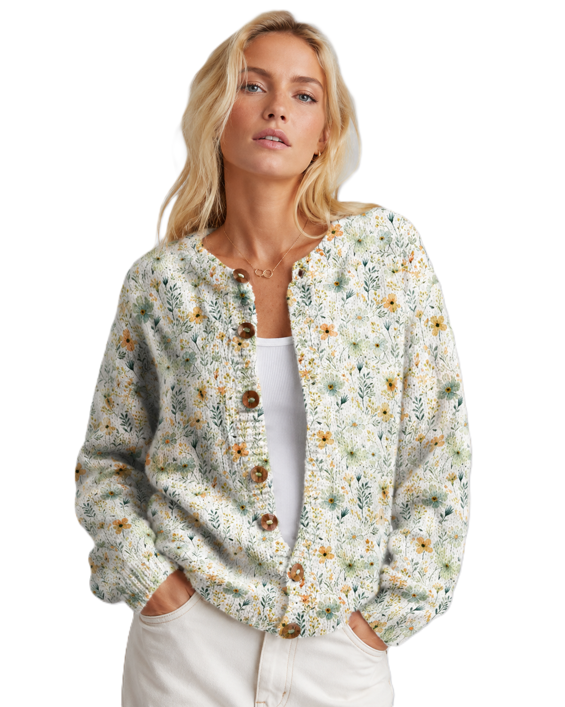 Dames Vest Met Bloemenprint Stijlvol