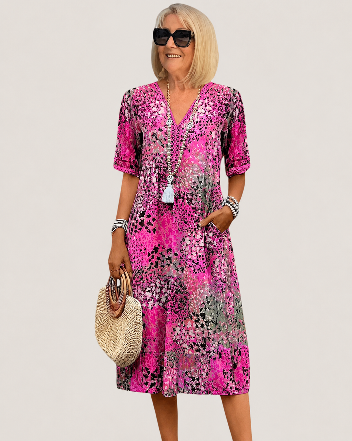 Damesjurk in bohemian stijl voor de zomer, casual en licht design