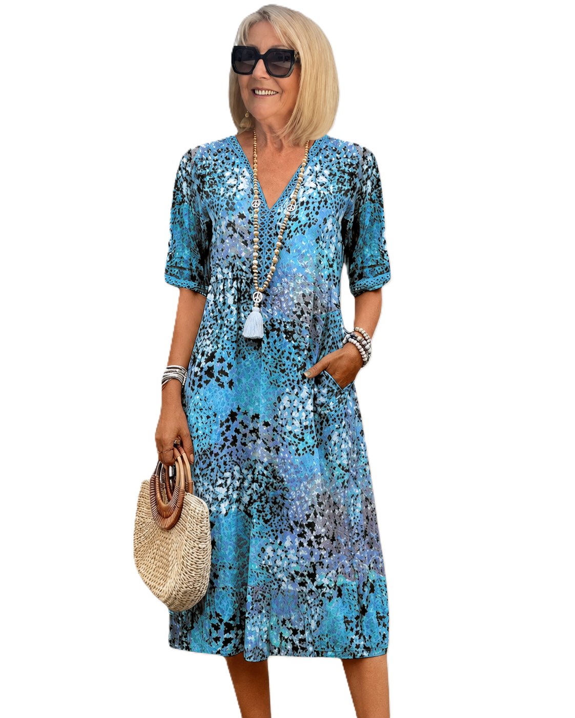 Damesjurk in bohemian stijl voor de zomer, casual en licht design