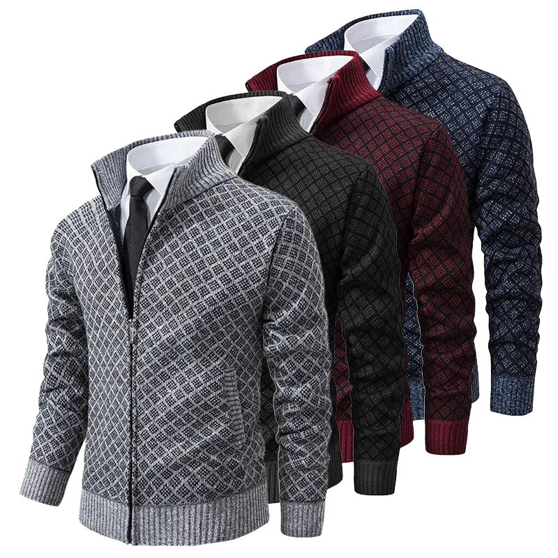 Heren Cardigan Jacquard Stijlvol Comfortabel Materiaal-5