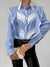 Dames Shirt Lange Mouwen Gestreept Ruches Zachte Stof-5
