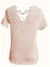 Dames T-shirt Ronde Hals Katoen met Contrasterende Stof en Kanten Details-3