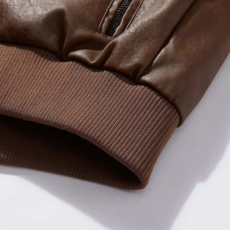 Leder stijl Casual warm bikerjack winterjas voor heren