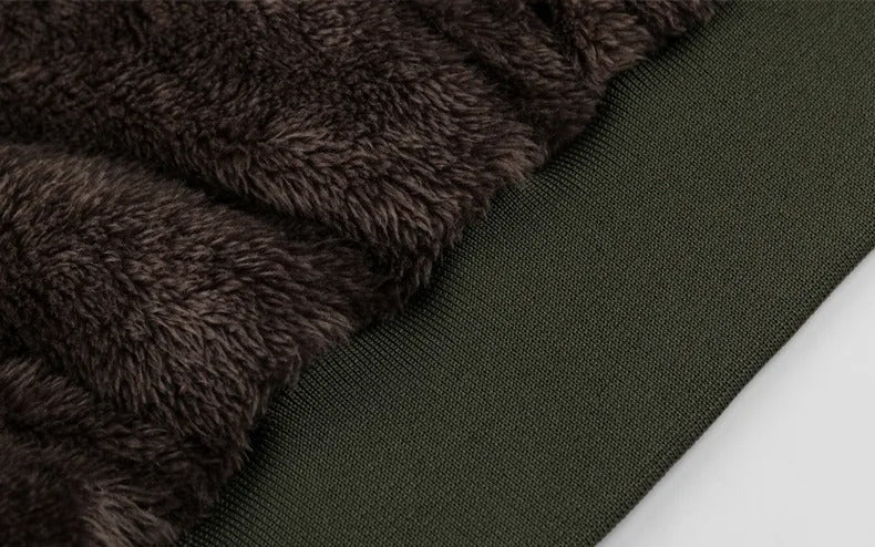 Dikke pluchen bomberjack voor heren